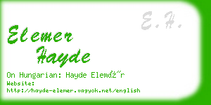 elemer hayde business card